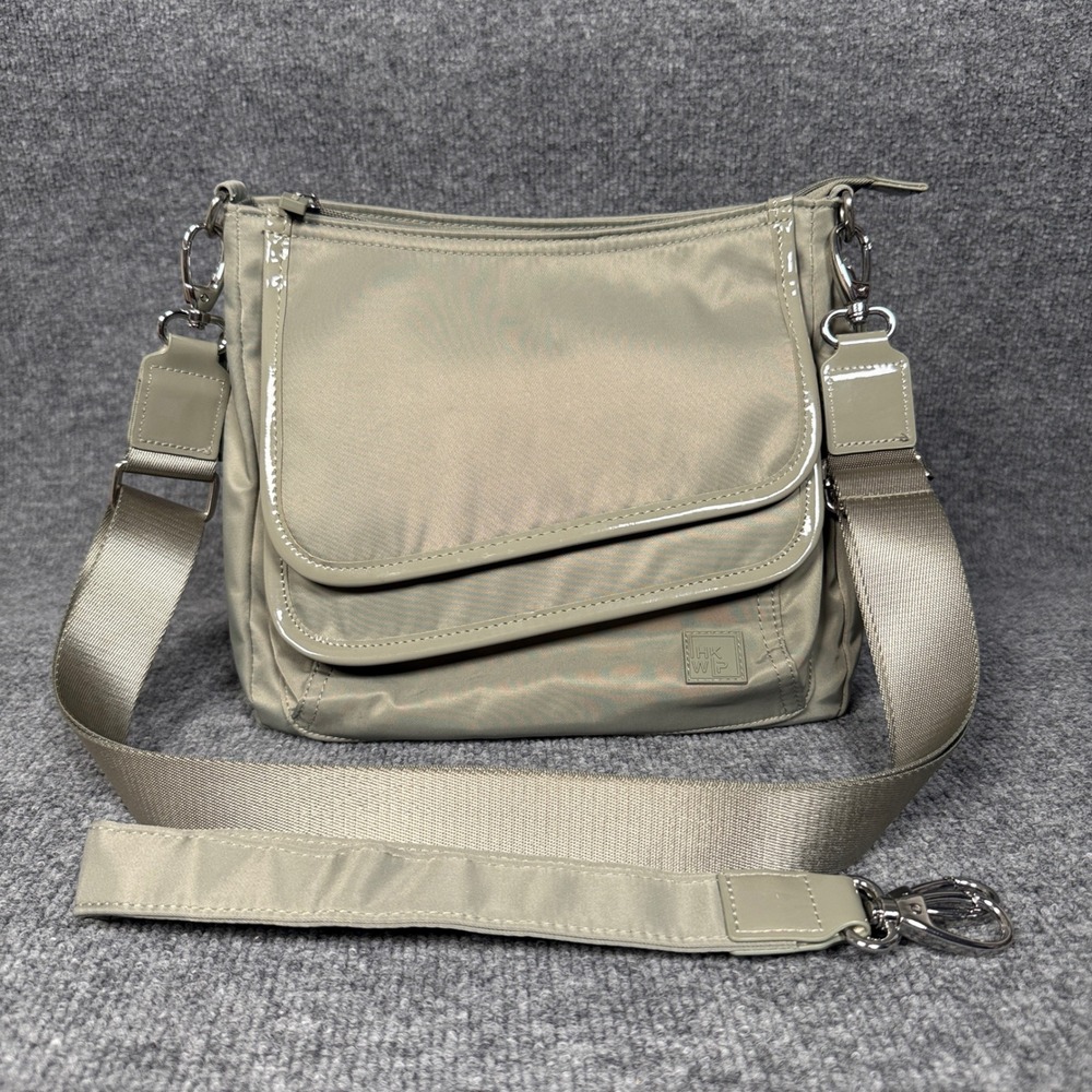 IHKWIP Messenger Bag Gray Multi‎ Pockets Compartment Detachable Wide Strap